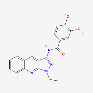 N-(1-ethyl-8-methyl-1H-pyrazolo[3,4-b]quinolin-3-yl)-3,4-dimethoxybenzamide