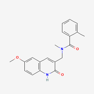 N-((2-hydroxy-6-methoxyquinolin-3-yl)methyl)-N,2-dimethylbenzamide