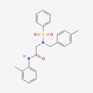 molecular formula C23H24N2O3S B7698036 N-[(2-chlorophenyl)methyl]-2-{N-[(4-methylphenyl)methyl]benzenesulfonamido}acetamide 