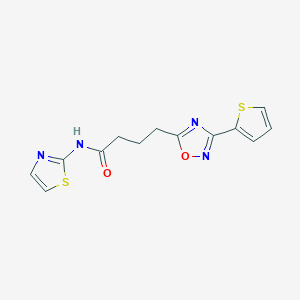 N-(thiazol-2-yl)-4-(3-(thiophen-2-yl)-1,2,4-oxadiazol-5-yl)butanamide