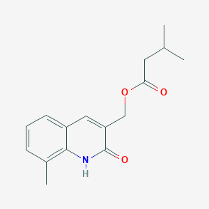 molecular formula C16H19NO3 B7698067 (2-hydroxy-8-methylquinolin-3-yl)methyl 3-methylbutanoate 