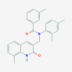 N-(2,4-dimethylphenyl)-N-((2-hydroxy-8-methylquinolin-3-yl)methyl)-3-methylbenzamide