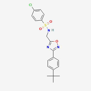 N-((3-(4-(tert-butyl)phenyl)-1,2,4-oxadiazol-5-yl)methyl)-4-chlorobenzenesulfonamide