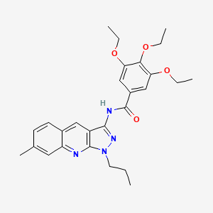 3,4,5-triethoxy-N-(7-methyl-1-propyl-1H-pyrazolo[3,4-b]quinolin-3-yl)benzamide