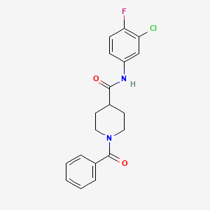 1-benzoyl-N-(3-chloro-4-fluorophenyl)piperidine-4-carboxamide