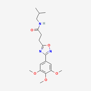 molecular formula C18H25N3O5 B7698153 N-(2-methylpropyl)-3-[3-(3,4,5-trimethoxyphenyl)-1,2,4-oxadiazol-5-yl]propanamide 