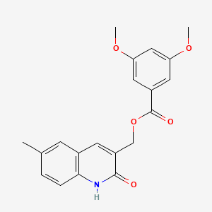 (2-hydroxy-6-methylquinolin-3-yl)methyl 3,5-dimethoxybenzoate