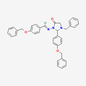 molecular formula C37H33N3O3 B7698162 (E)-1-benzyl-3-((4-(benzyloxy)benzylidene)amino)-2-(4-(benzyloxy)phenyl)imidazolidin-4-one 