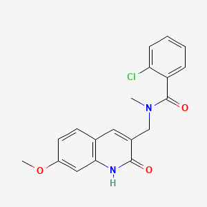 2-chloro-N-((2-hydroxy-7-methoxyquinolin-3-yl)methyl)-N-methylbenzamide