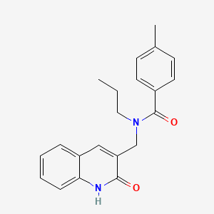 molecular formula C21H22N2O2 B7698184 N-((2-hydroxyquinolin-3-yl)methyl)-4-methyl-N-propylbenzamide 