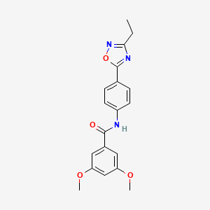 molecular formula C19H19N3O4 B7698207 N-(4-(3-ethyl-1,2,4-oxadiazol-5-yl)phenyl)-3,5-dimethoxybenzamide 