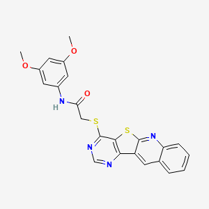 N-(3,5-Dimethoxyphenyl)-2-(pyrimido[4',5':4,5]thieno[2,3-b]quinolin-4-ylthio)acetamide