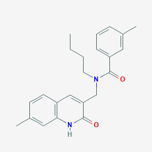 N-butyl-N-((2-hydroxy-7-methylquinolin-3-yl)methyl)-3-methylbenzamide