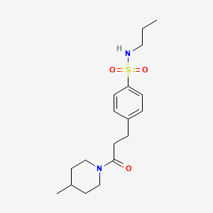 4-[3-(4-methylpiperidin-1-yl)-3-oxopropyl]-N-propylbenzenesulfonamide