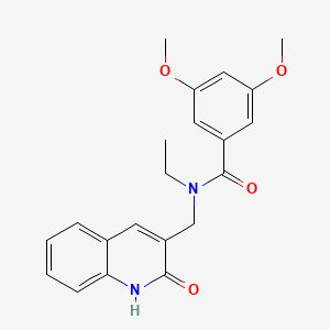 molecular formula C21H22N2O4 B7698260 N-ethyl-3,5-dimethoxy-N-[(2-oxo-1H-quinolin-3-yl)methyl]benzamide 