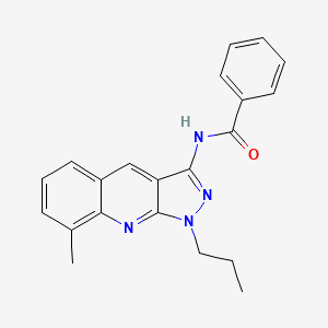 molecular formula C21H20N4O B7698276 N-(8-methyl-1-propyl-1H-pyrazolo[3,4-b]quinolin-3-yl)benzamide 