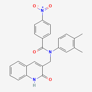 N-(3,4-dimethylphenyl)-N-((2-hydroxyquinolin-3-yl)methyl)-4-nitrobenzamide