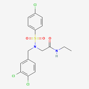 molecular formula C17H17Cl3N2O3S B7698323 2-(4-chloro-N-(3,4-dichlorobenzyl)phenylsulfonamido)-N-ethylacetamide 