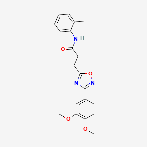 molecular formula C20H21N3O4 B7698325 3-[3-(3,4-dimethoxyphenyl)-1,2,4-oxadiazol-5-yl]-N-(2-methylphenyl)propanamide 