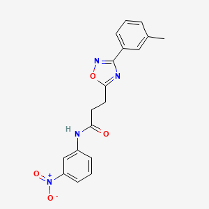 molecular formula C18H16N4O4 B7698360 3-[3-(3-methylphenyl)-1,2,4-oxadiazol-5-yl]-N-(3-nitrophenyl)propanamide 