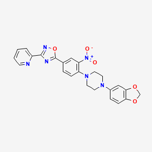 5-(4-(4-(benzo[d][1,3]dioxol-5-yl)piperazin-1-yl)-3-nitrophenyl)-3-(pyridin-2-yl)-1,2,4-oxadiazole