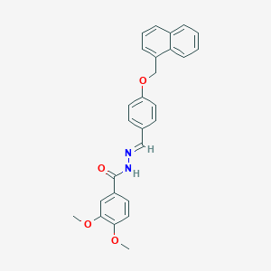 molecular formula C27H24N2O4 B7698388 N'-[(E)-[4-(benzyloxy)-3-ethoxyphenyl]methylidene]-3,4-dimethoxybenzohydrazide 