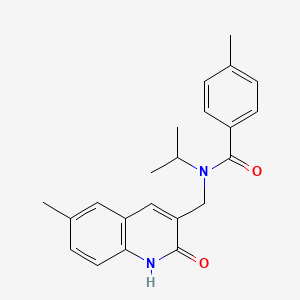 molecular formula C22H24N2O2 B7698393 N-((2-hydroxy-6-methylquinolin-3-yl)methyl)-N-isopropyl-4-methylbenzamide 