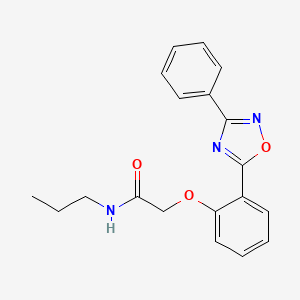 molecular formula C19H19N3O3 B7698398 2-(2-(3-phenyl-1,2,4-oxadiazol-5-yl)phenoxy)-N-propylacetamide 