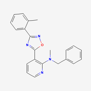 molecular formula C22H20N4O B7698405 N-benzyl-N-methyl-3-(3-(o-tolyl)-1,2,4-oxadiazol-5-yl)pyridin-2-amine 