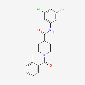 molecular formula C20H20Cl2N2O2 B7698431 N-(3,5-dichlorophenyl)-1-(2-methylbenzoyl)piperidine-4-carboxamide 