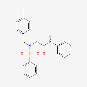 2-[benzenesulfonyl-[(4-methylphenyl)methyl]amino]-N-phenylacetamide