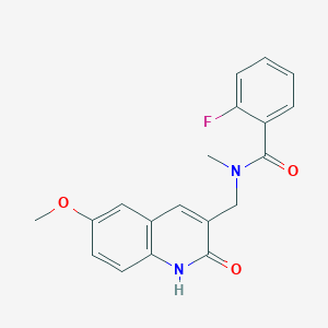 2-fluoro-N-((2-hydroxy-6-methoxyquinolin-3-yl)methyl)-N-methylbenzamide