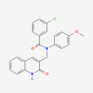 molecular formula C24H19ClN2O3 B7698453 3-chloro-N-((2-hydroxyquinolin-3-yl)methyl)-N-(4-methoxyphenyl)benzamide 