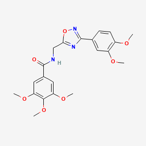 molecular formula C21H23N3O7 B7698458 N-((3-(3,4-dimethoxyphenyl)-1,2,4-oxadiazol-5-yl)methyl)-3,4,5-trimethoxybenzamide 