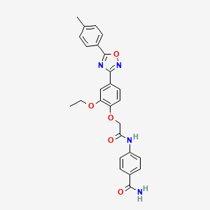 molecular formula C26H24N4O5 B7698486 4-(2-(2-ethoxy-4-(5-(p-tolyl)-1,2,4-oxadiazol-3-yl)phenoxy)acetamido)benzamide 