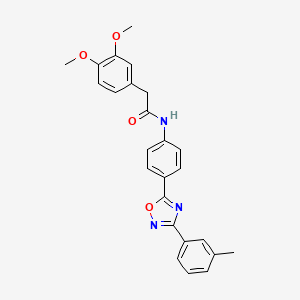 molecular formula C25H23N3O4 B7698499 2-(3,4-dimethoxyphenyl)-N-{4-[3-(3-methylphenyl)-1,2,4-oxadiazol-5-yl]phenyl}acetamide 