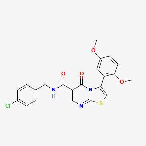 molecular formula C22H18ClN3O4S B7698501 5-oxo-3-phenyl-N-[3-(propan-2-yloxy)propyl]-5H-[1,3]thiazolo[3,2-a]pyrimidine-6-carboxamide 