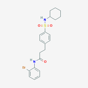 molecular formula C21H25BrN2O3S B7698505 N-(2-bromophenyl)-3-(4-(N-cyclohexylsulfamoyl)phenyl)propanamide 