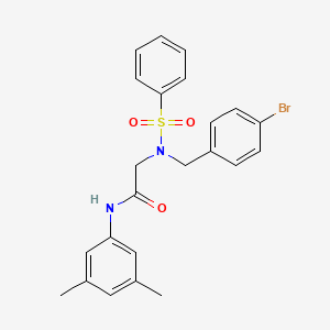 2-{N-[(4-bromophenyl)methyl]benzenesulfonamido}-N-(3-chlorophenyl)acetamide