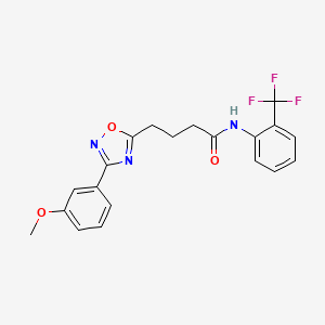 molecular formula C20H18F3N3O3 B7698563 4-(3-(3-methoxyphenyl)-1,2,4-oxadiazol-5-yl)-N-(2-(trifluoromethyl)phenyl)butanamide 