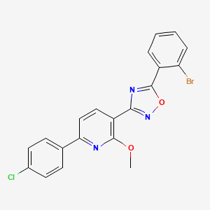 molecular formula C20H13BrClN3O2 B7698565 5-(2-bromophenyl)-3-(6-(4-chlorophenyl)-2-methoxypyridin-3-yl)-1,2,4-oxadiazole 