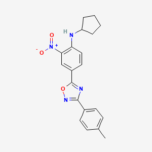 molecular formula C20H20N4O3 B7698568 N-cyclopentyl-4-[3-(4-methylphenyl)-1,2,4-oxadiazol-5-yl]-2-nitroaniline 