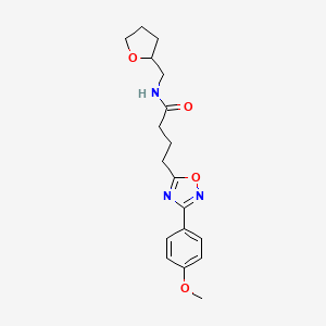 molecular formula C18H23N3O4 B7698573 4-[3-(4-METHOXYPHENYL)-1,2,4-OXADIAZOL-5-YL]-N-[(OXOLAN-2-YL)METHYL]BUTANAMIDE 