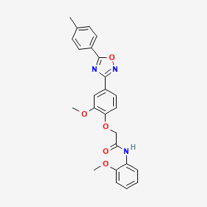 2-(2-methoxy-4-(5-(p-tolyl)-1,2,4-oxadiazol-3-yl)phenoxy)-N-(2-methoxyphenyl)acetamide