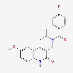 4-fluoro-N-((2-hydroxy-6-methoxyquinolin-3-yl)methyl)-N-isopropylbenzamide