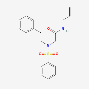 molecular formula C19H22N2O3S B7698611 N-(3-bromophenyl)-2-[N-(2-phenylethyl)benzenesulfonamido]acetamide 