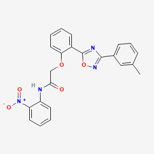 N-(2-nitrophenyl)-2-(2-(3-(m-tolyl)-1,2,4-oxadiazol-5-yl)phenoxy)acetamide