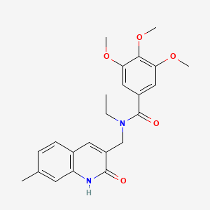 N-ethyl-N-((2-hydroxy-7-methylquinolin-3-yl)methyl)-3,4,5-trimethoxybenzamide