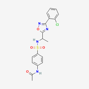 N-(4-(N-(1-(3-(2-chlorophenyl)-1,2,4-oxadiazol-5-yl)ethyl)sulfamoyl)phenyl)acetamide