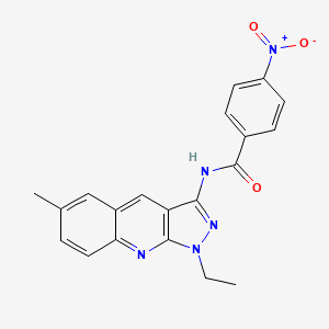 N-(1-ethyl-6-methyl-1H-pyrazolo[3,4-b]quinolin-3-yl)-4-nitrobenzamide